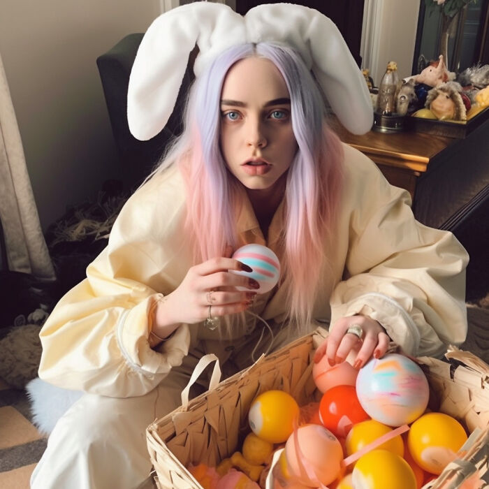 24 Images Of Unlikely Celebrities Dressed Up For Easter Made With The Help Of Artificial Intelligence 10