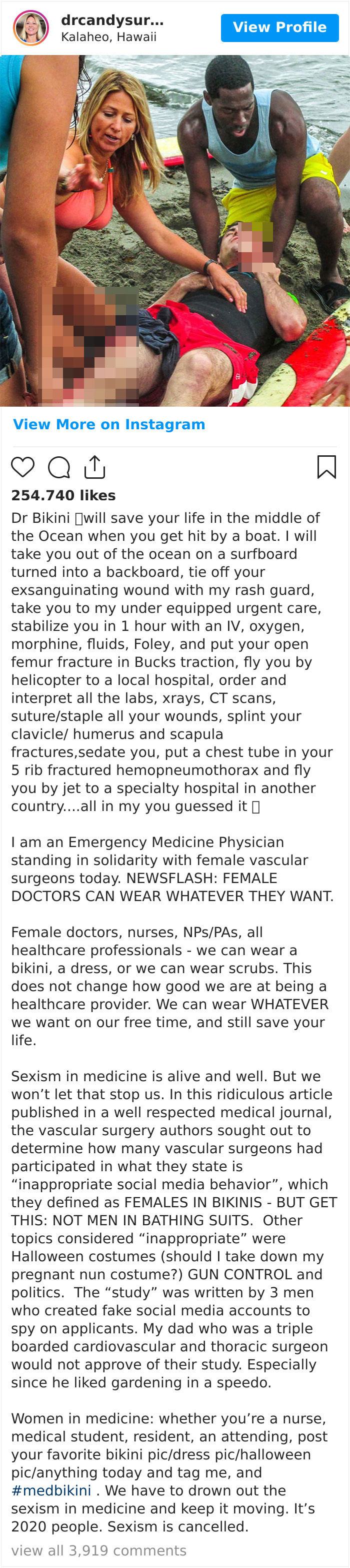 Female Medical Professionals Are Posting Pics Of Them Wearing Bikinis Vs. Work Clothes To Shame Sexist Study 1