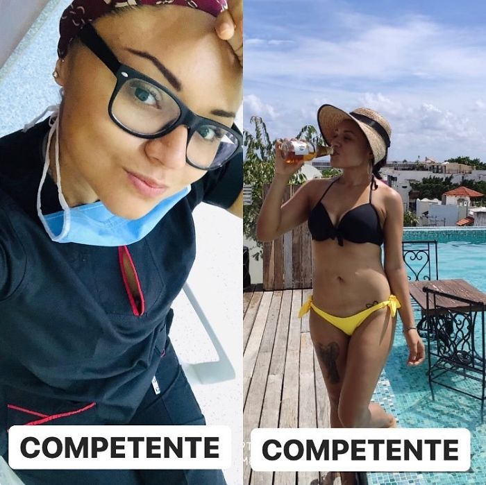 Female Medical Professionals Are Posting Pics Of Them Wearing Bikinis Vs. Work Clothes To Shame Sexist Study 14