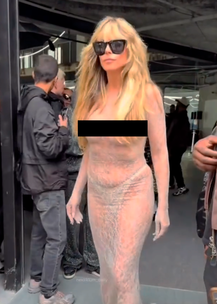 Heidi Klum’s Fully Sheer Dress With Thong Reveals More Than It Covers At Vetements Paris Show 3