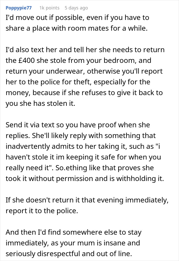 Mom “Confiscates” 22YO’s Cash, Takes Underwear As They Are ‘Immoral’, Loses It When She Installs Lock 12