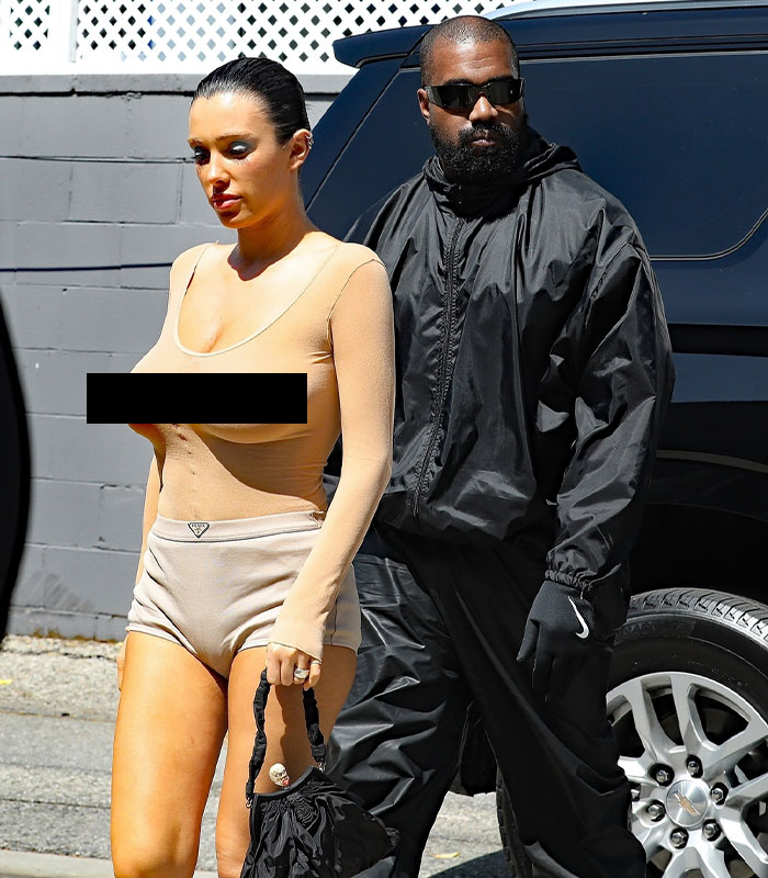 Bianca Censori Goes Porsche Shopping With Kanye West While Wearing An All-Nude Set 1