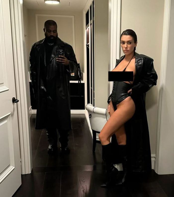 Kanye West Snaps Pics Of Newly Blonde Bianca Censori In Sheer Nightie After His Visa Gets Revoked 8