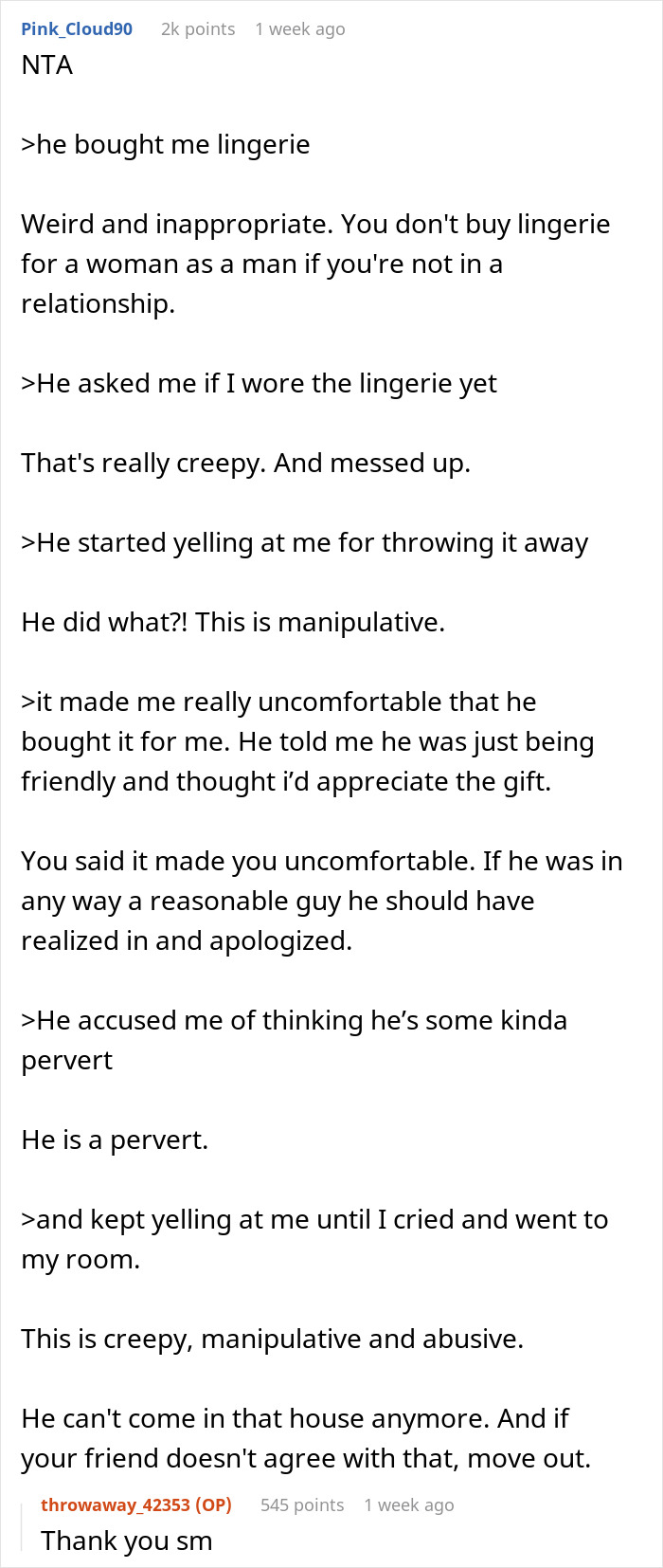 Friend’s Brother Gets Livid Over This 19 Y.O. Throwing Away His Pricey Lingerie Birthday Gift 14
