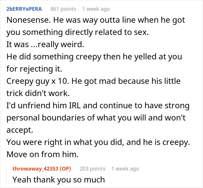 Friend’s Brother Gets Livid Over This 19 Y.O. Throwing Away His Pricey Lingerie Birthday Gift 15