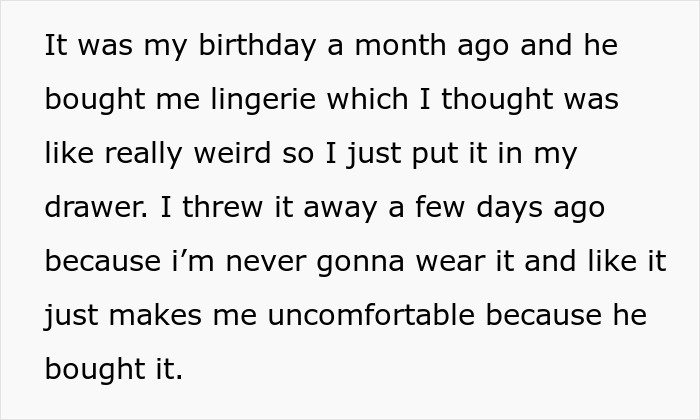 Friend’s Brother Gets Livid Over This 19 Y.O. Throwing Away His Pricey Lingerie Birthday Gift 3