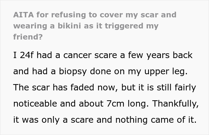 Woman Refuses To Cover Her Scar After It Triggers Her Friend At The Beach, Drama Ensues 2