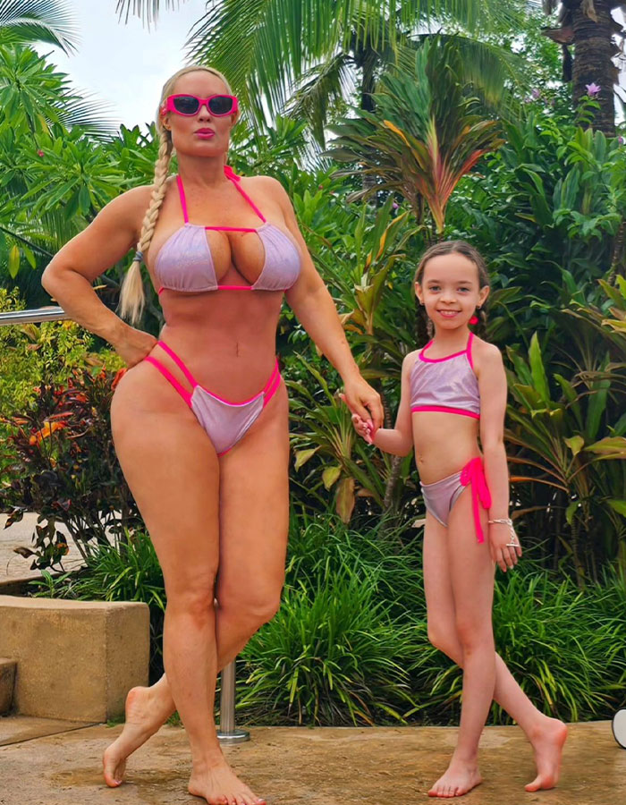 “Hella Weird”: Coco Austin And Daughter Chanel Rock “Traditional Twinning Swimsuits” On Vacation 4