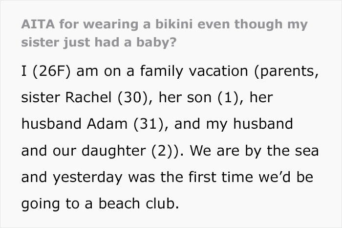 Woman Demands Sister Cover Up Her Bikini, Throws A Fit When She Refuses 2