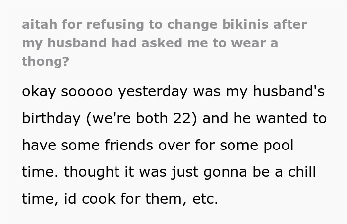 Man Forces Wife To Wear Revealing Bikini For His B-Day Pool Party, Backtracks But It’s Too Late 2
