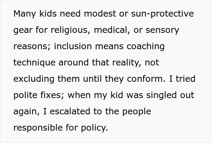 Swim Coach Insists 10YO Removes Parts Of Her Modest Swimwear Or Miss The Lesson, Parent Is Livid 11