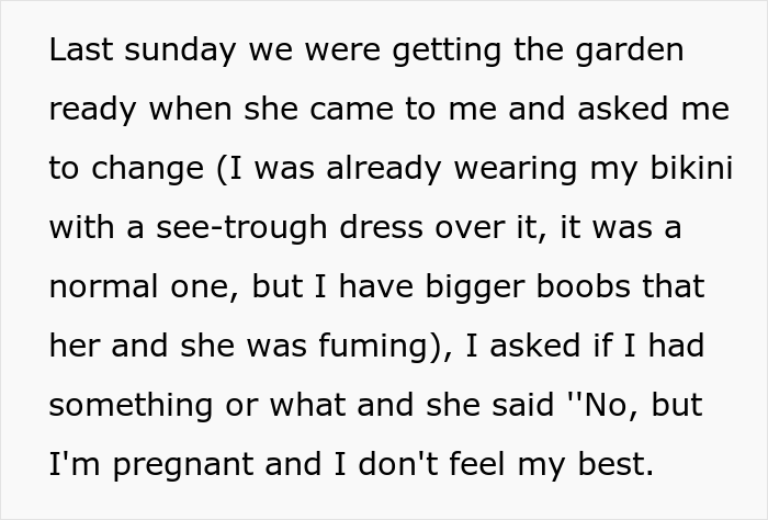 Mom And Sister Outraged When This Woman Refuses To Change Bikinis As Pregnant Sister Got Suddenly Jealous 5