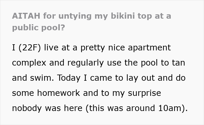 Mom Ignores 49 Empty Chairs, Sits Next To Tanning Woman And Immediately Starts A Moral Crusade 2