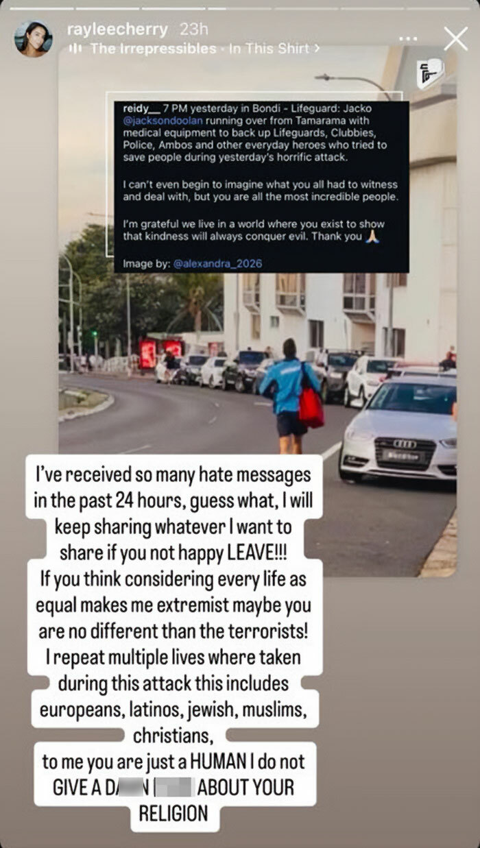 Swimwear Model Sparks Outrage With ‘Tone Deaf’ Posts Shortly After Bondi Beach Attack 7