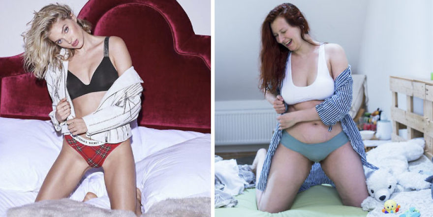 I Realize That I’ll Never Look Like A Model After Giving Birth, So I Recreated Victoria’s Secret Photos With A Touch Of Motherhood 4